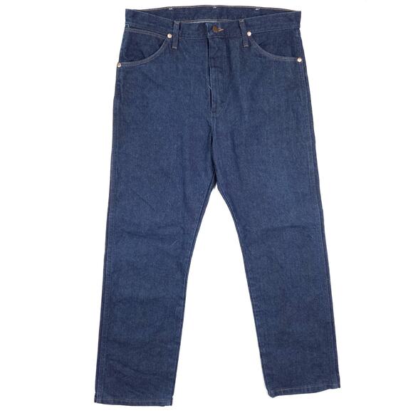 Wrangler 13MWZ Jeans Mens 35x30 Raw Wash Blue Rodeo Western Denim (FITS 34x30) - Picture 1 of 8